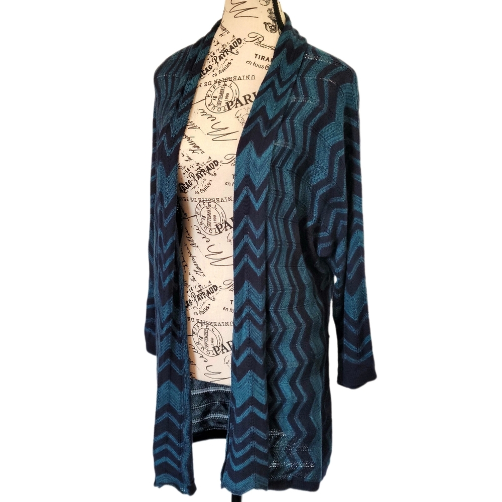 Attention Brand Cotton/Acrylic Blend Open Cardigan Lightweight Size Large